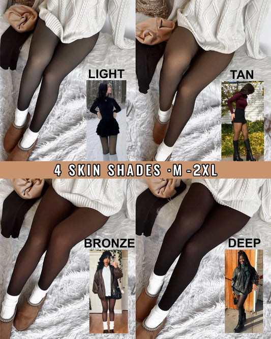 Fleece-Lined Sheer Tights