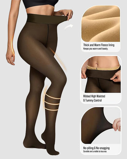 Fleece-Lined Sheer Tights
