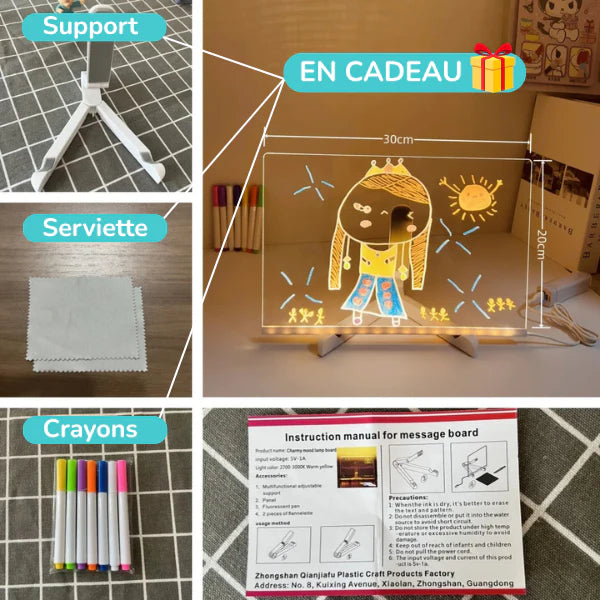 Tablette de dessin LED lumineuse